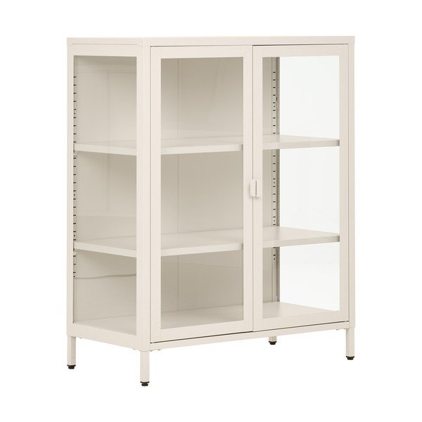 Kremno bela jeklena vitrina 80x101x40 cm Brisbane – House Nordic