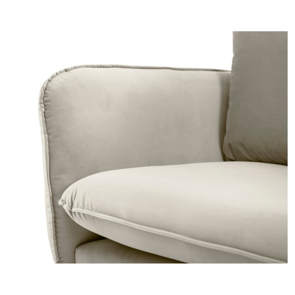 Bež žametna zofa Cosmopolitan Design Florence,160 cm-image-4