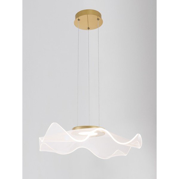 Aluminijasta LED viseča svetilka v zlati barvi s senčilom iz akrilnega stekla Siderno – Nova Luce-image-4