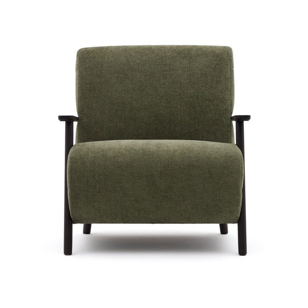 Zelen fotelj iz šenilje Meghan – Kave Home-image-1