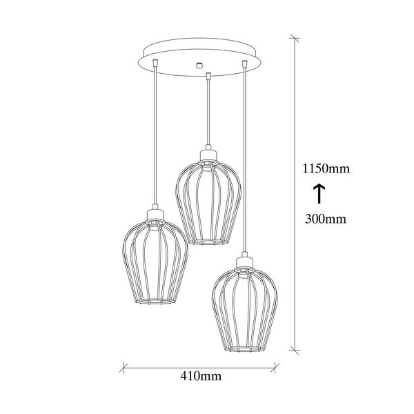 Trojna črna viseča svetilka Opviq lights Tel-image-3