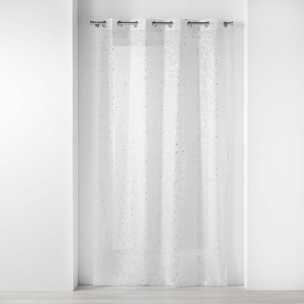 Bela/v srebrni barvi prosojna zavesa iz tančice 140x240 cm Floressia – douceur d'intérieur