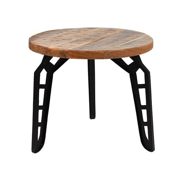 Stranska mizica z zgornjim delom iz mangovega lesa LABEL51 Flintstone, ⌀ 45 cm