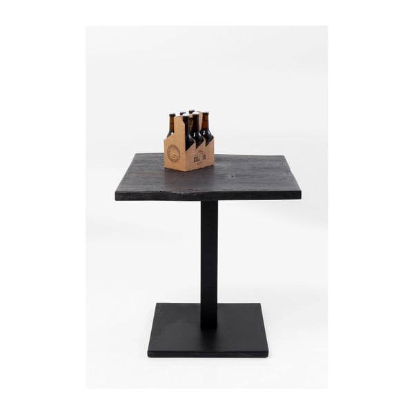 Črna jedilna miza sploščo iz akacijevega lesa Kare Design Nature, 70 x 70 cm