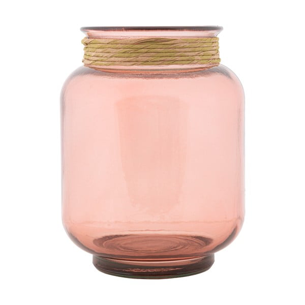 Svetlo rožnata vaza iz recikliranega stekla Mauro Ferretti Rope Florero