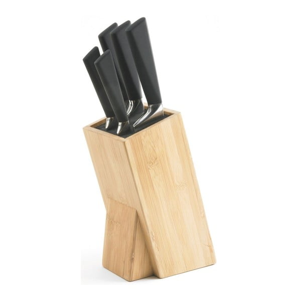 Komplet 5 nožev in blok za nože Jean Dubost Estoril Bamboo
