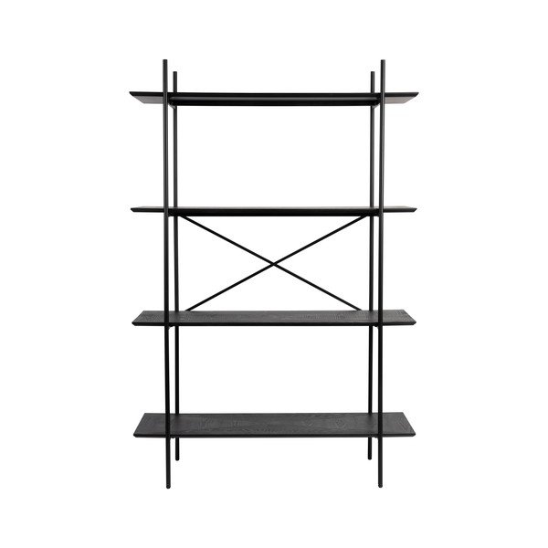 Črn kovinski regal 120x180x40 cm Marcio – White Label