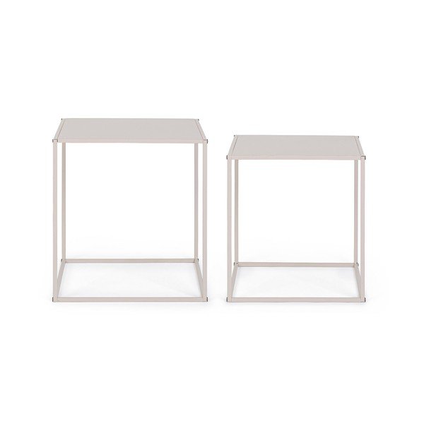 Bež kovinske mizice v kompletu 2 ks 38x38 cm Alrik – Yes Everyday-image-3