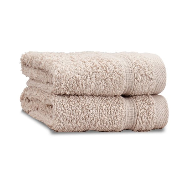 Bež frotirne bombažne brisače v kompletu 2 ks 30x30 cm Zero Twist – Catherine Lansfield