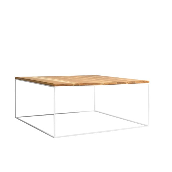 Miza za kavo z belo strukturo in zgornjim delom iz hrastovega lesa Custom Form Tensio, dolžina 100 cm