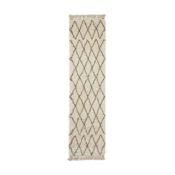 Kremno bel tekač 60x230 cm Boho – Think Rugs