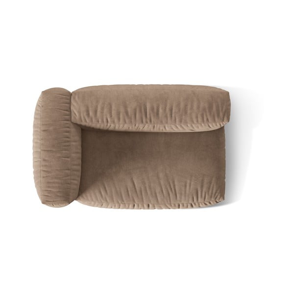 Svetlo rjav žameten modul za sedežno garnituro (levi kot) Martina – Micadoni -image-3