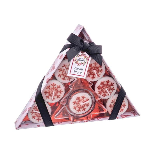 Čajni komplet sveč in svečnika 8 ks z božičnim motivom – Casa Selección