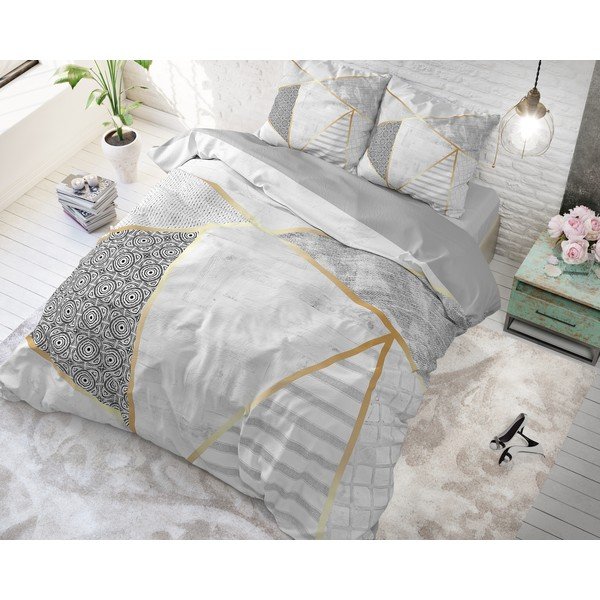 Bombažna posteljnina za zakonsko posteljo Pure Cotton Graphic, 200 x 200/220 cm-image-1