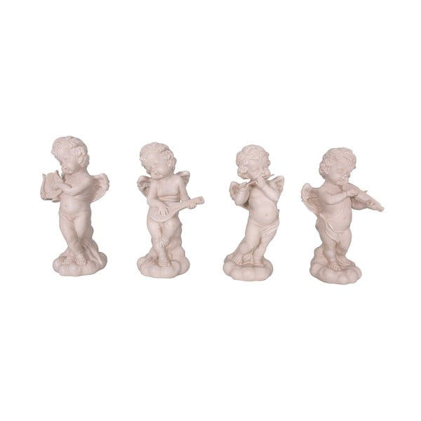 Komplet 4 dekorativnih kipcev iz poliresina v obliki angelov Antic Line Musiciens, višina 22 cm