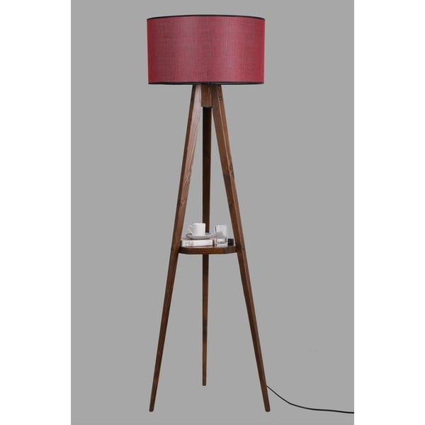 Rdeča/rjava stoječa svetilka s tekstilnim senčilom (višina 153 cm) Sehbalı Tripod – Opviq lights-image-2