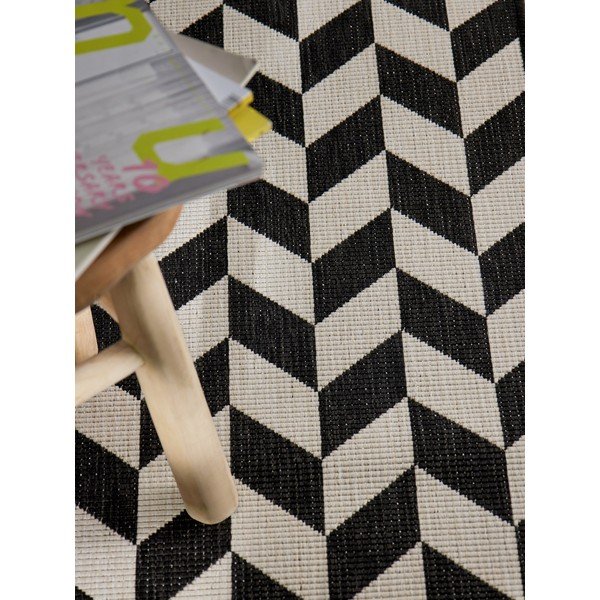 Črn/kremno bel zunanji in notranji tekač 80x200 cm Haringey Terrick – Ted Baker-image-1