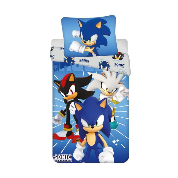 Modra enojna otroška posteljnina iz mikrovlaken 140x200 cm Sonic – Jerry Fabrics