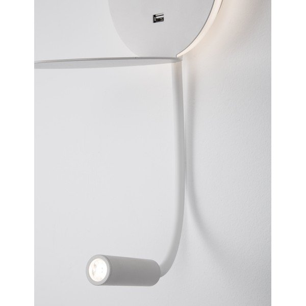 Bela aluminijasta LED stenska svetilka z upogljivo konstrukcijo/z USB priključkom Eclip – Nova Luce-image-4