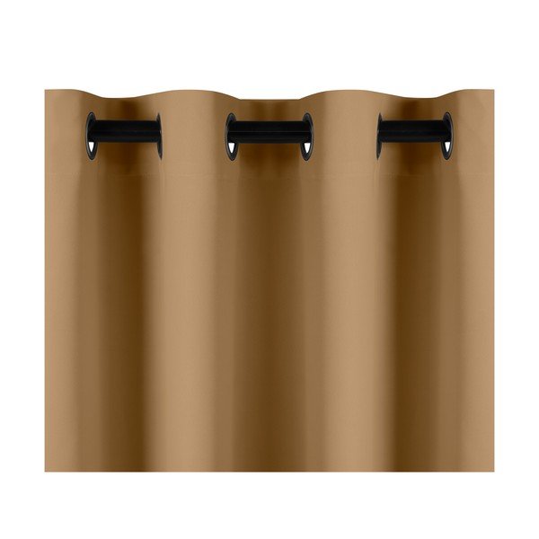Gorčično rjava zatemnitvena zavesa AmeliaHome Eyelets Mustard, 140 x 245 cm-image-1