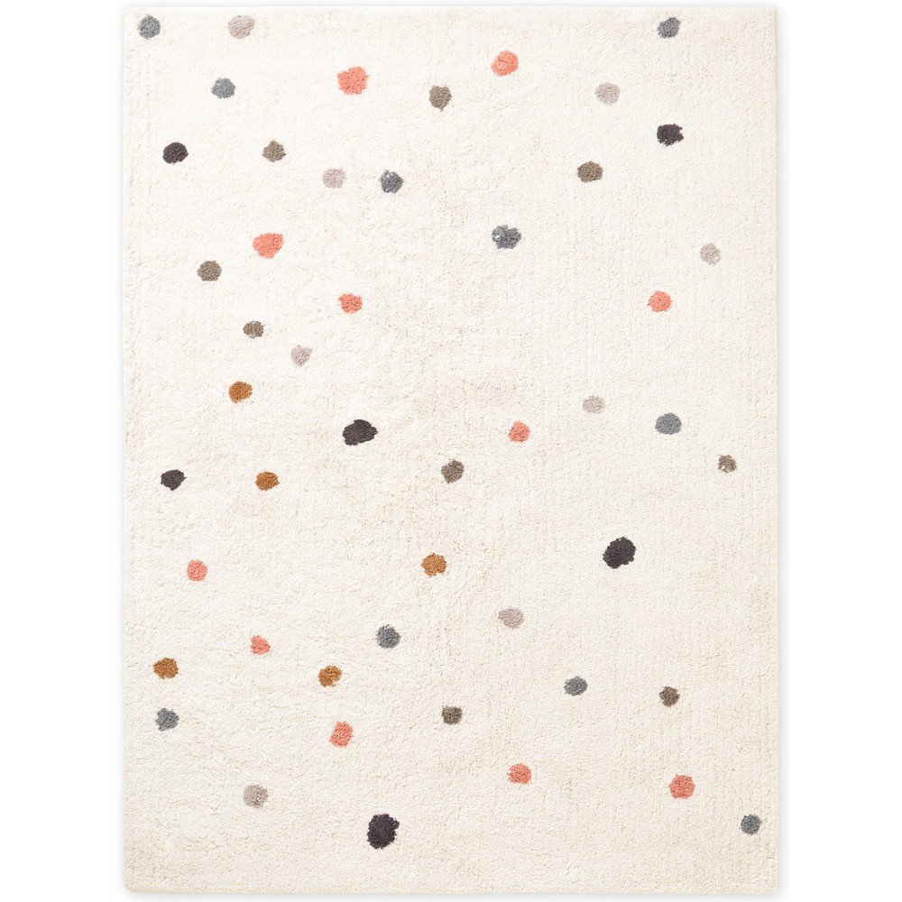 Kremno bela pralna/ročno tkana bombažna otroška preproga 140x200 cm Snuggle Pippo