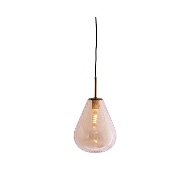 Jantarna viseča svetilka s steklenim senčilom Leona – Light & Living-image-1