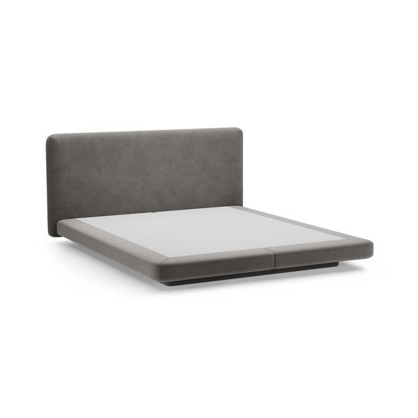 Temno siva oblazinjena zakonska postelja 140x200 cm Linea – Micadoni -image-2