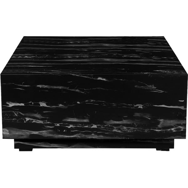 Črna mizica v marmornatem dekorju 100x100 cm Vito - Støraa 