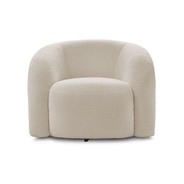 Bež vrtljiv fotelj iz tkanine bouclé Elina – Bobochic Paris-image-2