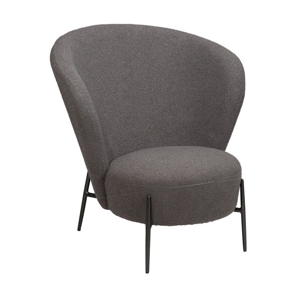 Siv fotelj iz tkanine bouclé Orbit – DAN-FORM Denmark