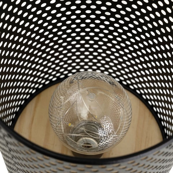 Črna namizna svetilka s kovinskim senčnikom (višina 20 cm) – Casa Selección-image-2