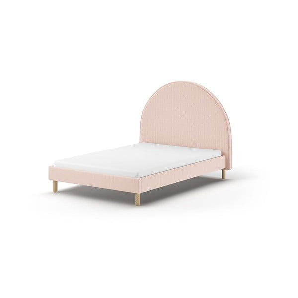 Rožnata oblazinjena postelja z letvenim dnom 140x200 cm MOON – Vipack