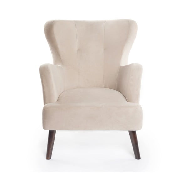 Bež žameten fotelj z naslonom Noemye – Bonami Selection-image-2