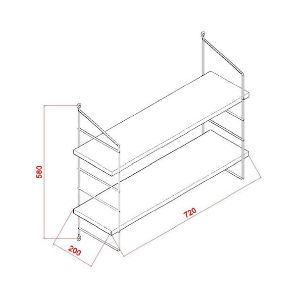 Bela stenska polica Garetto Armoni-image-2