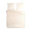 Kremno bela posteljnina za zakonsko posteljo/podaljšana iz mikrovlaken 200x220 cm Pure Zigzag – Good Morning