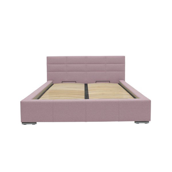 Svetlo roza zakonska postelja Mazzini Beds Reve, 140 x 200 cm-image-4
