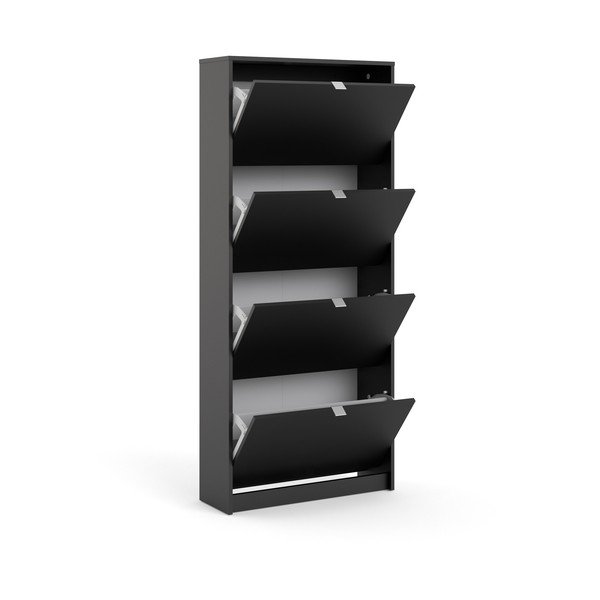 Črna preklopna omarica za čevlje Shoes – Tvilum-image-3