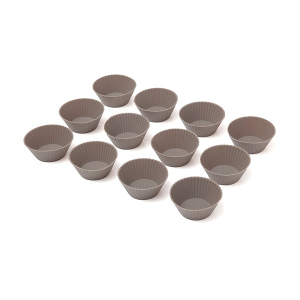 Komplet 12 silikonskih pekačev za mafine Mini Grey Cupcakes