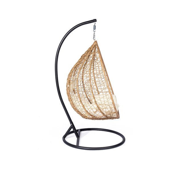 Viseči stol iz umetnega ratana v naravni barvi Bonami Selection Noela-image-3