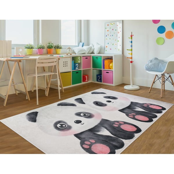 Črna/bela otroška preproga 100x160 cm Panda Friends – Vitaus-image-1