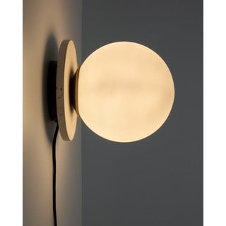 Bela/kremno bela marmorna stenska svetilka ø 20 cm Malachi – Kave Home