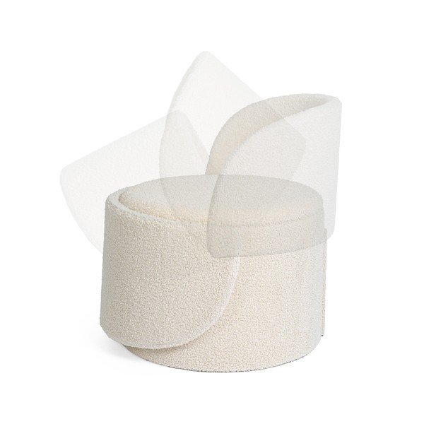 Kremno bel tabure iz tkanine bouclé Anthea – Yes Everyday-image-1
