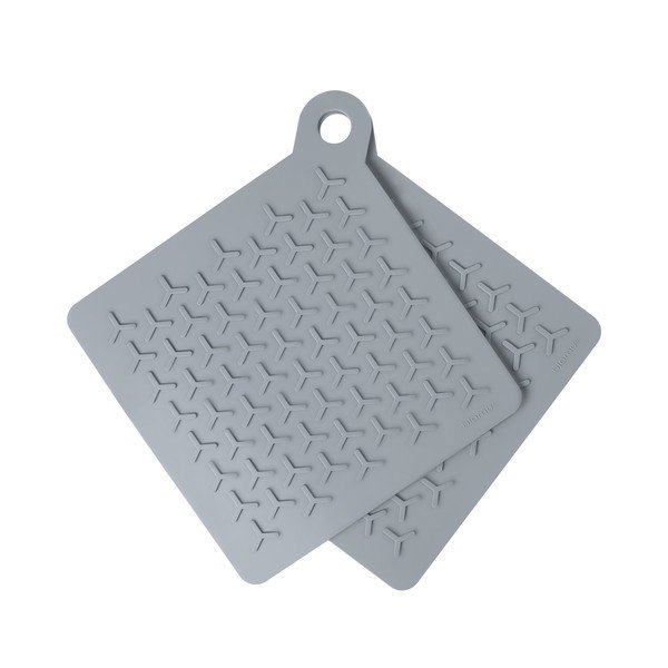 Komplet 2 sivih silikonskih podstavkov za posodo Blomus Nomad-image-2