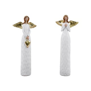 Set 2 belih božičnih figuric Ego Dekor Angel Anna