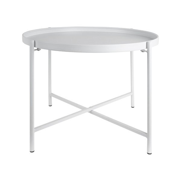 Bela kovinska okrogla klubska mizica ø 50 cm Meseta  – Leitmotiv-image-4