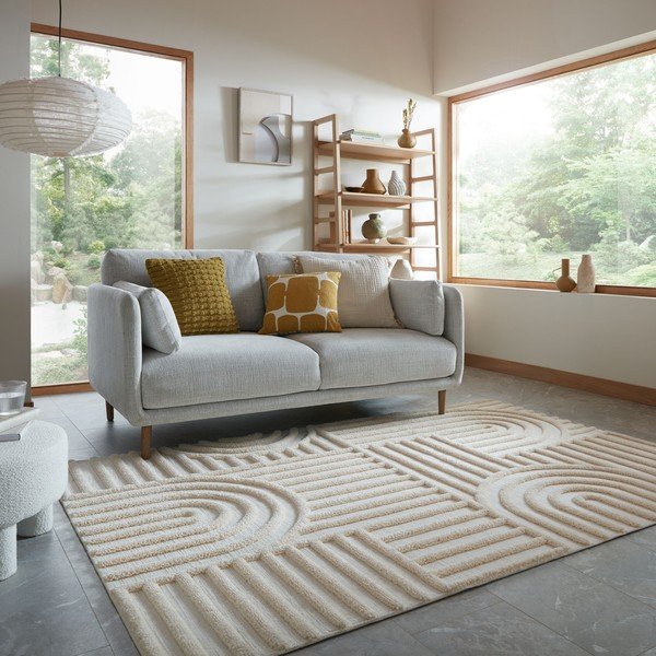 Kremno bela preproga 133x190 cm Elara – Flair Rugs-image-1