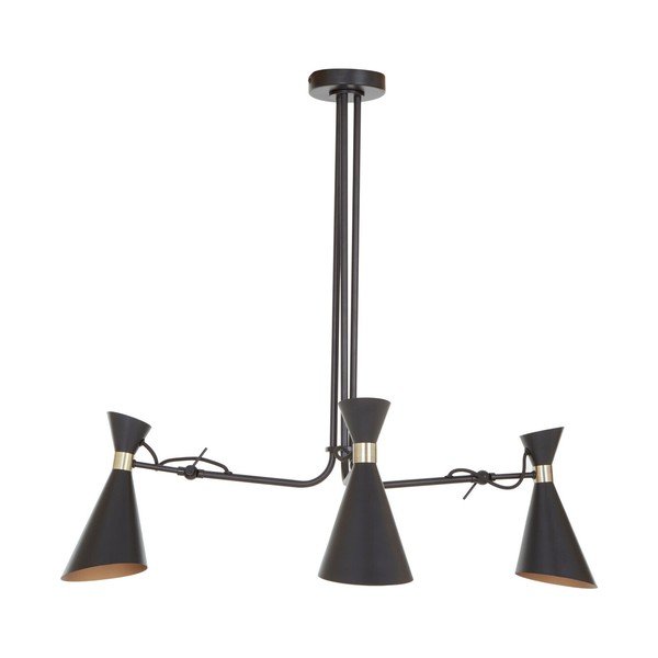 Črna/v zlati barvi kovinska viseča svetilka s kovinskim senčilom Linox – Premier Housewares-image-3