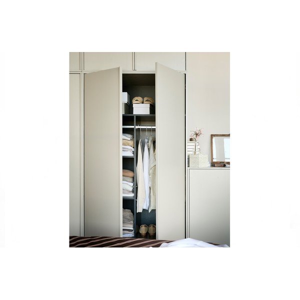 Kremno bela modularna garderobna omara iz masivnega bora 100x200 cm Daily – vtwonen-image-1