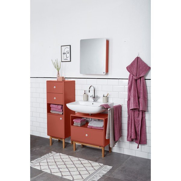 Rdeča stenska kopalniška omarica z ogledalom Tom Tailor Color Bath-image-1
