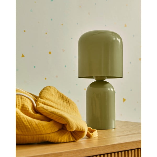 Zelena namizna svetilka s kovinskim senčilom (višina 28 cm) Monze – Kave Home-image-2